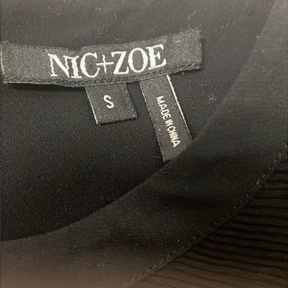 NIC+ZOE SLEEVELESS BLACK SPLIT HEM BLOUSE SIZE S - Picture 4 of 7